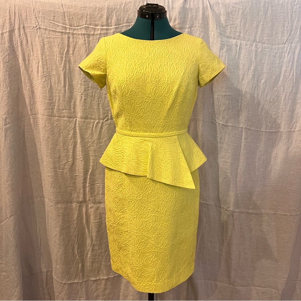 Teri Jon Yellow Sheath Midi Dress